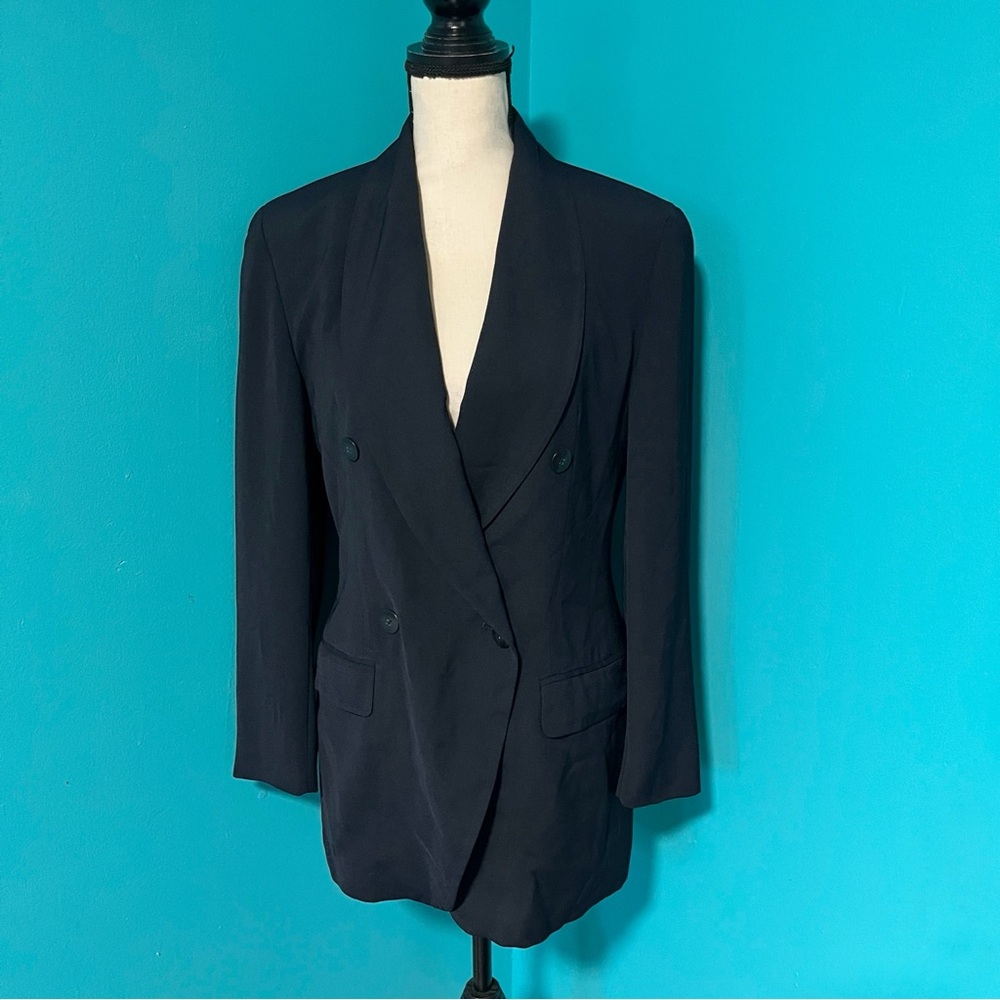 Vintage Jones Wear 6 Navy Blue Double Breasted Blazer Jacket